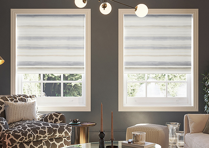 Ombre Velvet, Silver - Motorised Roman Blind - Image 3